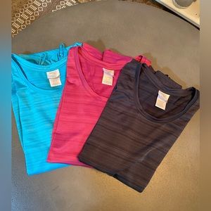 Danskin long sleeve shirts bundle (3) XL Gray,pink and turquoise